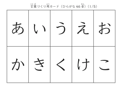 言葉作り用カードひらがな①