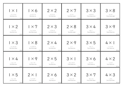 九九カード30(答えなし)