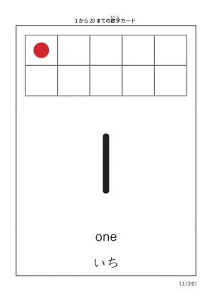 A4サイズのドット付き数字カード