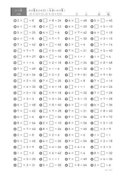 「全て虫食い算」かけ算虫食い版のまとめC1