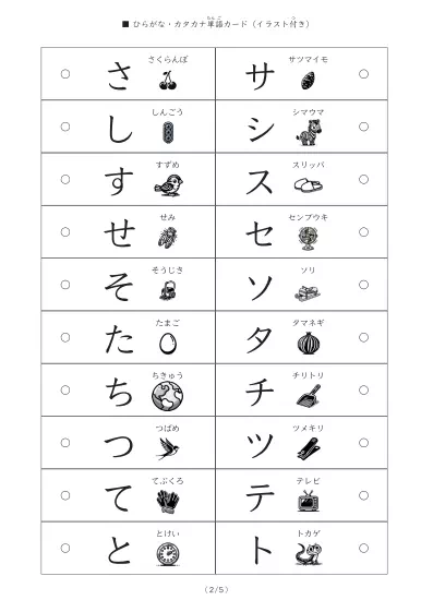「「ひらがな・カタカナ」を学ぶ単語カード」「ひらがな・カタカナ」を学ぶ単語カード