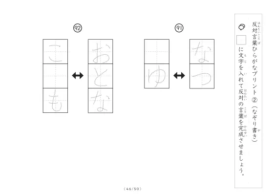 「反対言葉穴埋め1つ版100問プリント」反対言葉穴埋め1つ版100問プリント