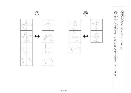 「反対言葉100問プリント」反対言葉100問プリント