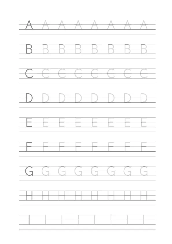 アルファベットの練習「ABCなぞり書き練習シート A」